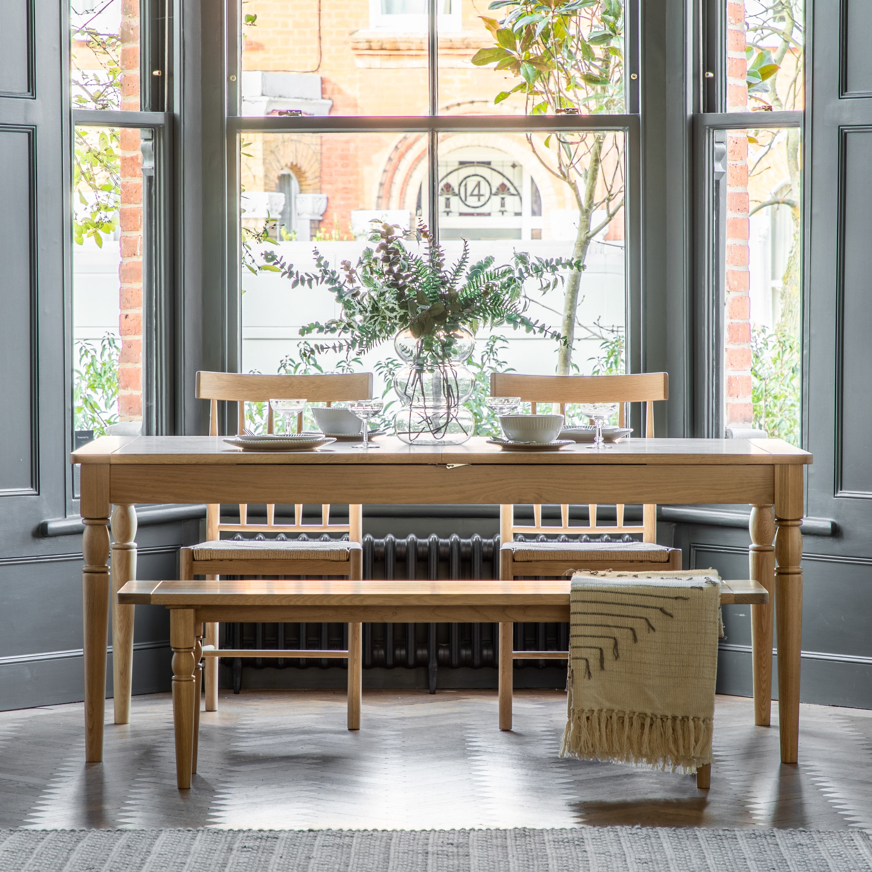 Radley Trestle Natural Oak Wood Extending Dining Table | 8-10 Seater
